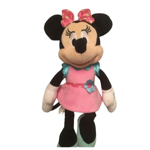 Disney Minnie Mouse Pink Dress Plush Soft Toy Doll Cuddly Fuzzy 10" Collectible - Picture 1 of 6